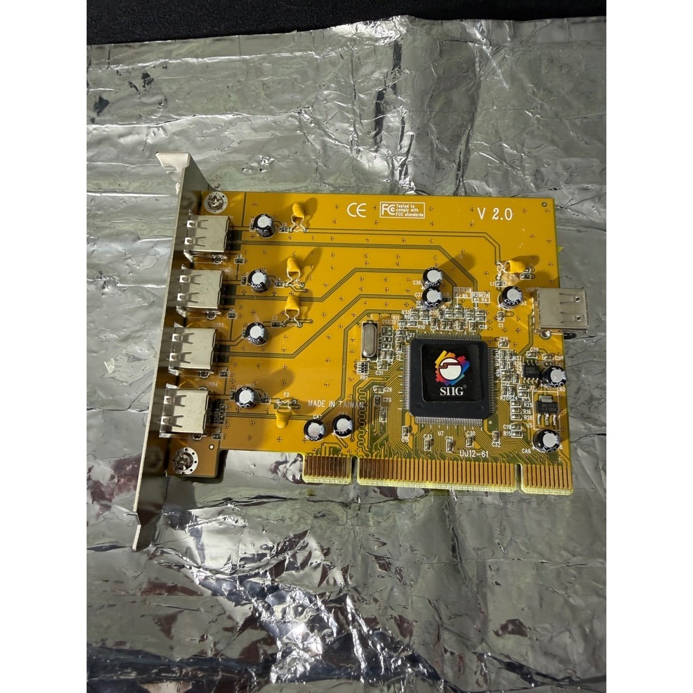 SIIG USB 2.0 PCI‎ Adapter Card 5-Port JU-P50212 Yellow Excellent Expansion Board